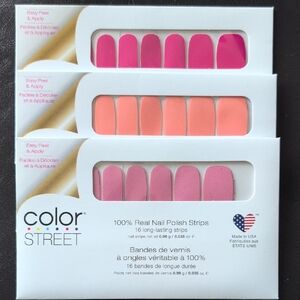 Color Street Vibrant Pink and Coral Nail Strips